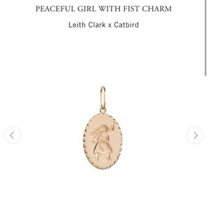 Catbird peaceful girl with fist charm pendant